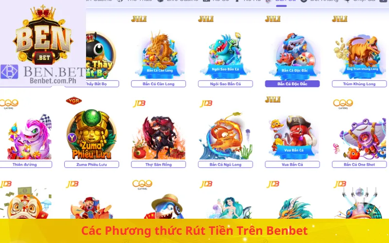 Các Phương thức Rút Tiền Trên Benbet